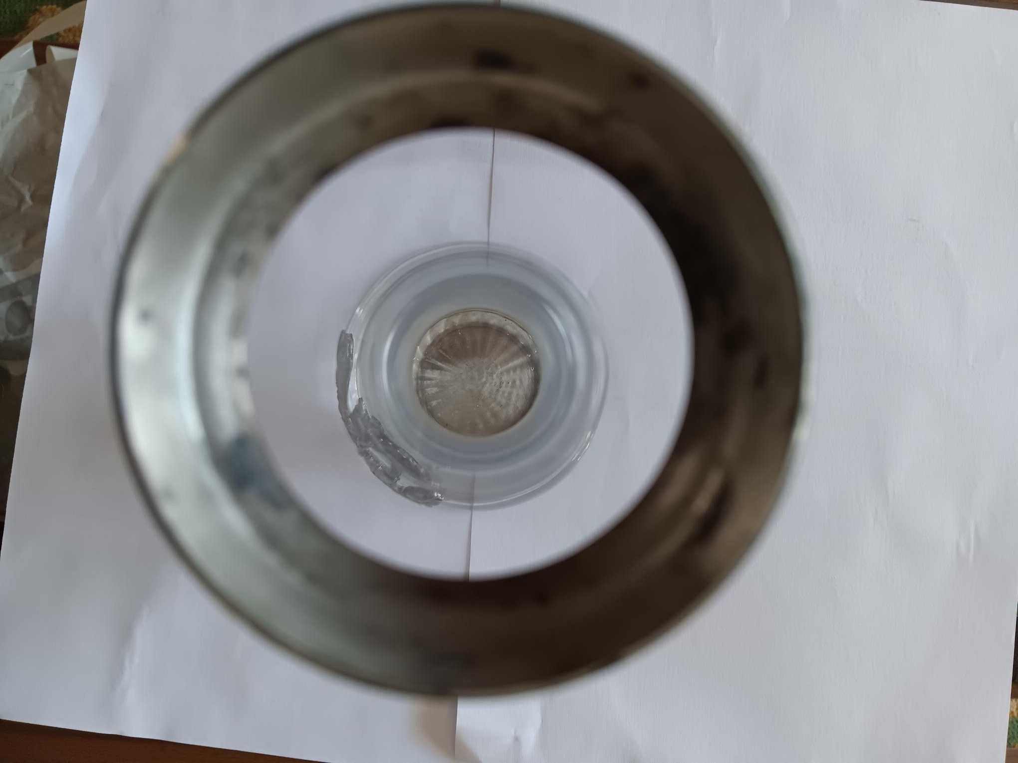 Jarra solitário em vidro e estanho trabalhado 23 cm Altura