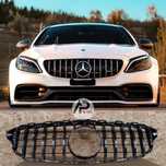 Mercedes C W205 S205 Grelha GTR Preto brilhante