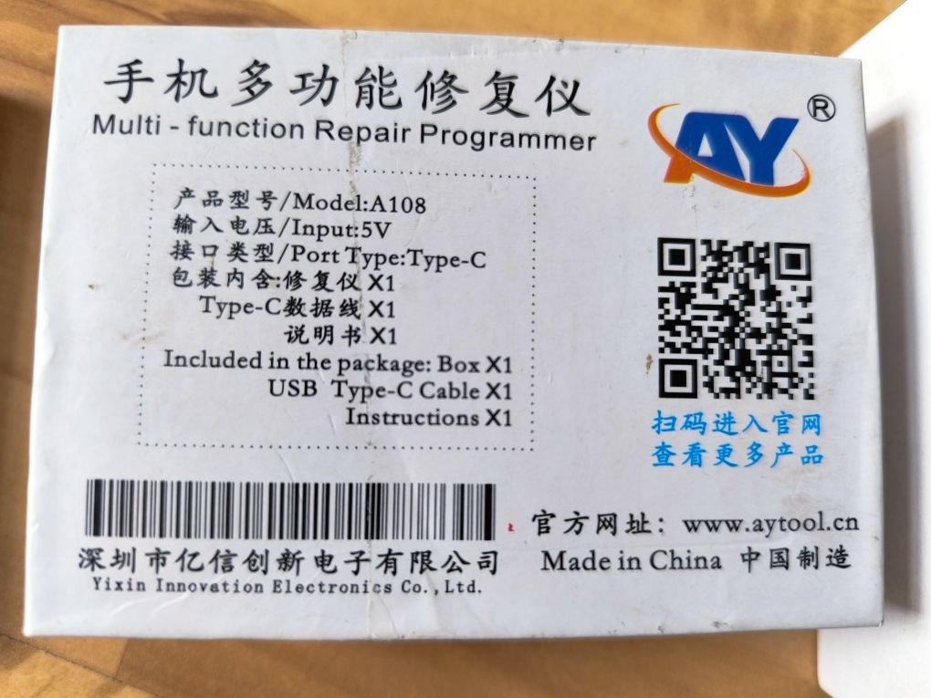 Programator AY A108 do iPhone 15 Xiaomi Redmi Huawei USB C Face ID