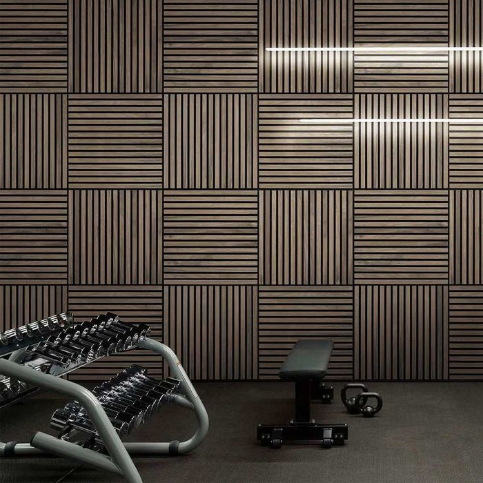 Panel Lamelowy 50x50 cm- lamele DREWNIANE na płycie na czarnym tle