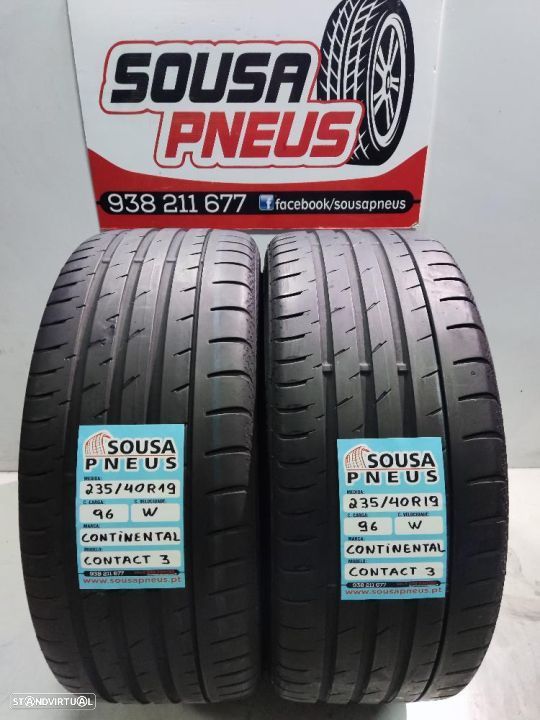 2 pneus semi novos 235-40r19 continental - oferta dos portes