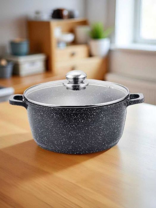 Казан алюмінієвий з мармуровим покриттям 1,5л з кришкою