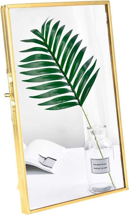 Feyarl szklana ramka na zdjęcia składana rama metalowa z zamkiem złota