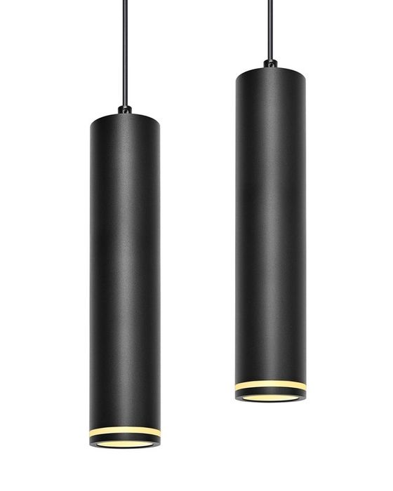 BOYIR Lampa wisząca, nowoczesna, czarna 15 cm GU10 60 W 2szt