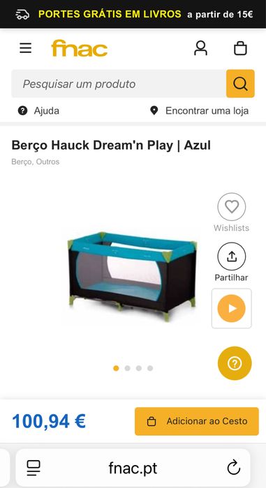 Berço portátil Hauck Dream’n Play