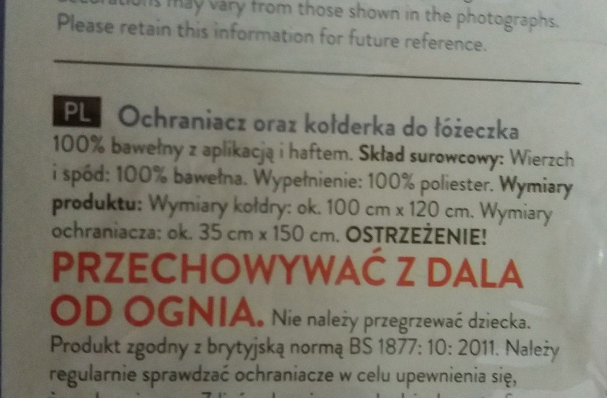 Ochraniacz z kołderką nowy