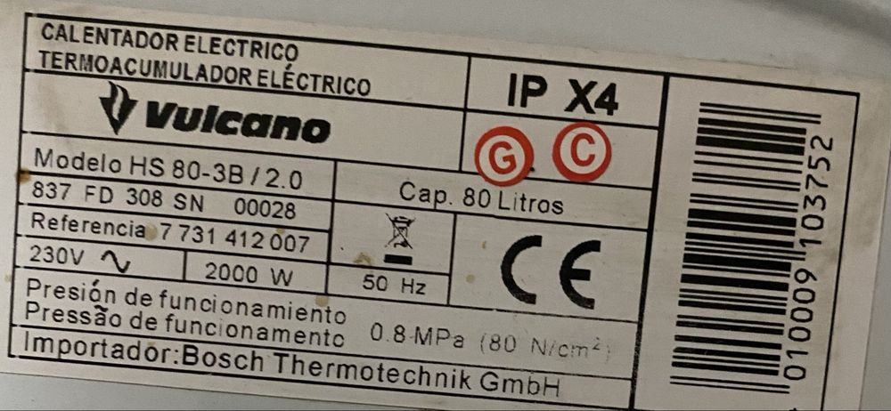 Termoacumulador vulcano