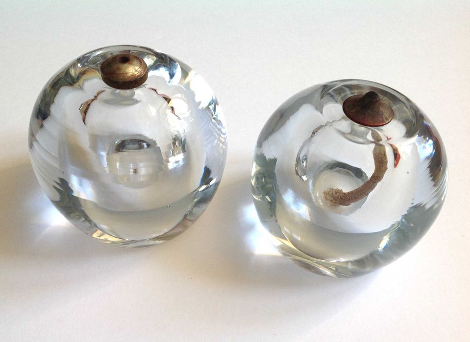 Szklana lampka oliwna vintage x 2 zestaw