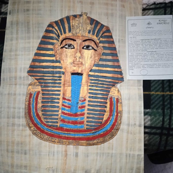 Картина на папірусі вінтаж оригінал Портрет Тутанхамона ,Егіпет