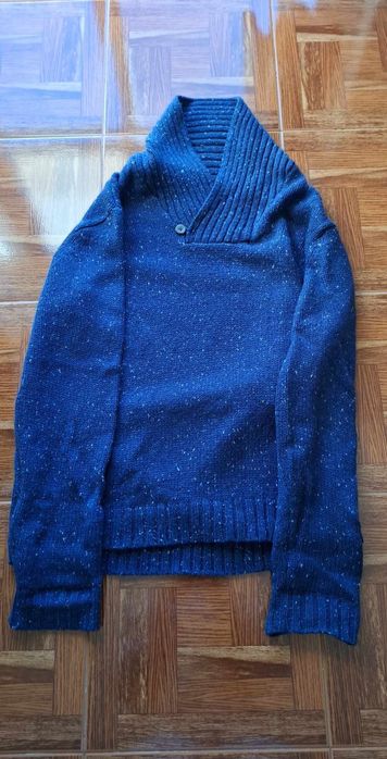 Camisola grossa azul Homem tamanho L