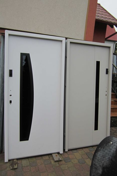 Nowe Drzwi zewnętrzne ocieplane z szybą 100x210 Lewe Prawe 70mm białe