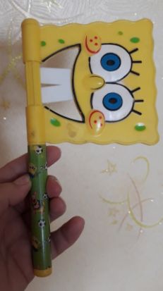 игрушка пластик трещетка крутится флажок губка боб спанч Sponge Bob