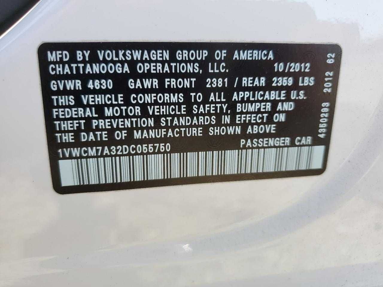 Volkswagen Passat Sel 2013