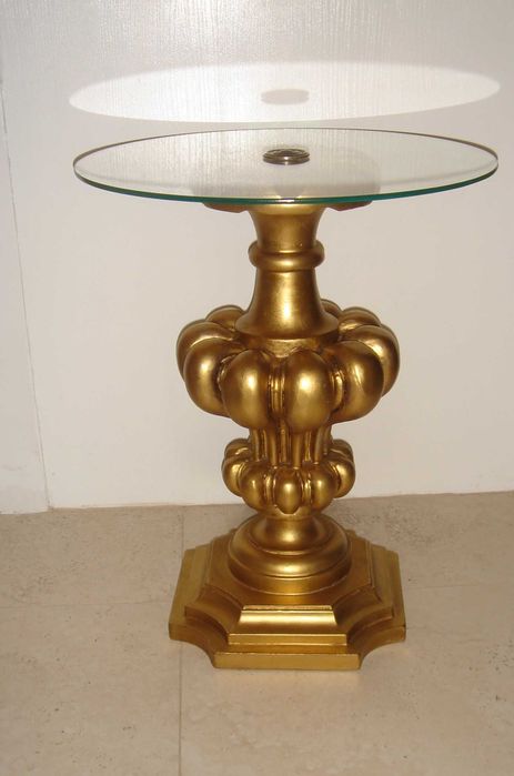 Stary stolik , kwietnik drewniany złocony