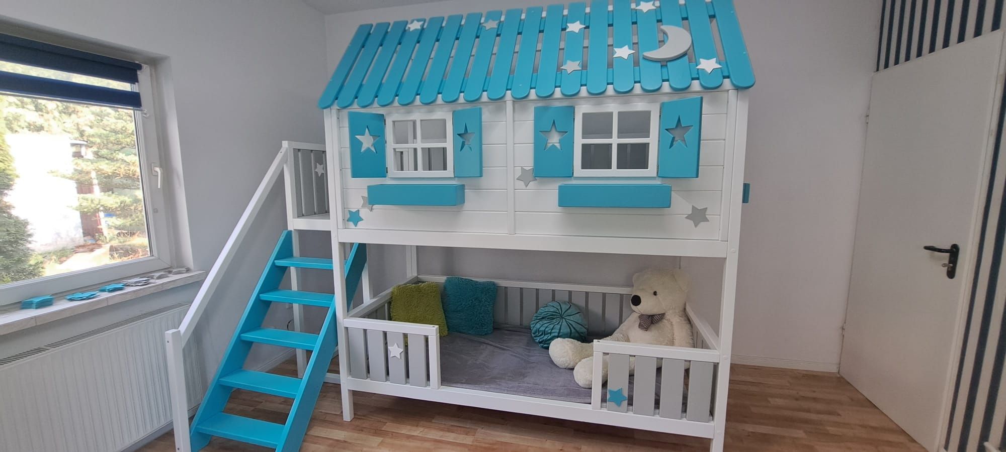 Łóżeczko łóżko dzieciece drewniane piętrowe domek dla dzieci r RATY