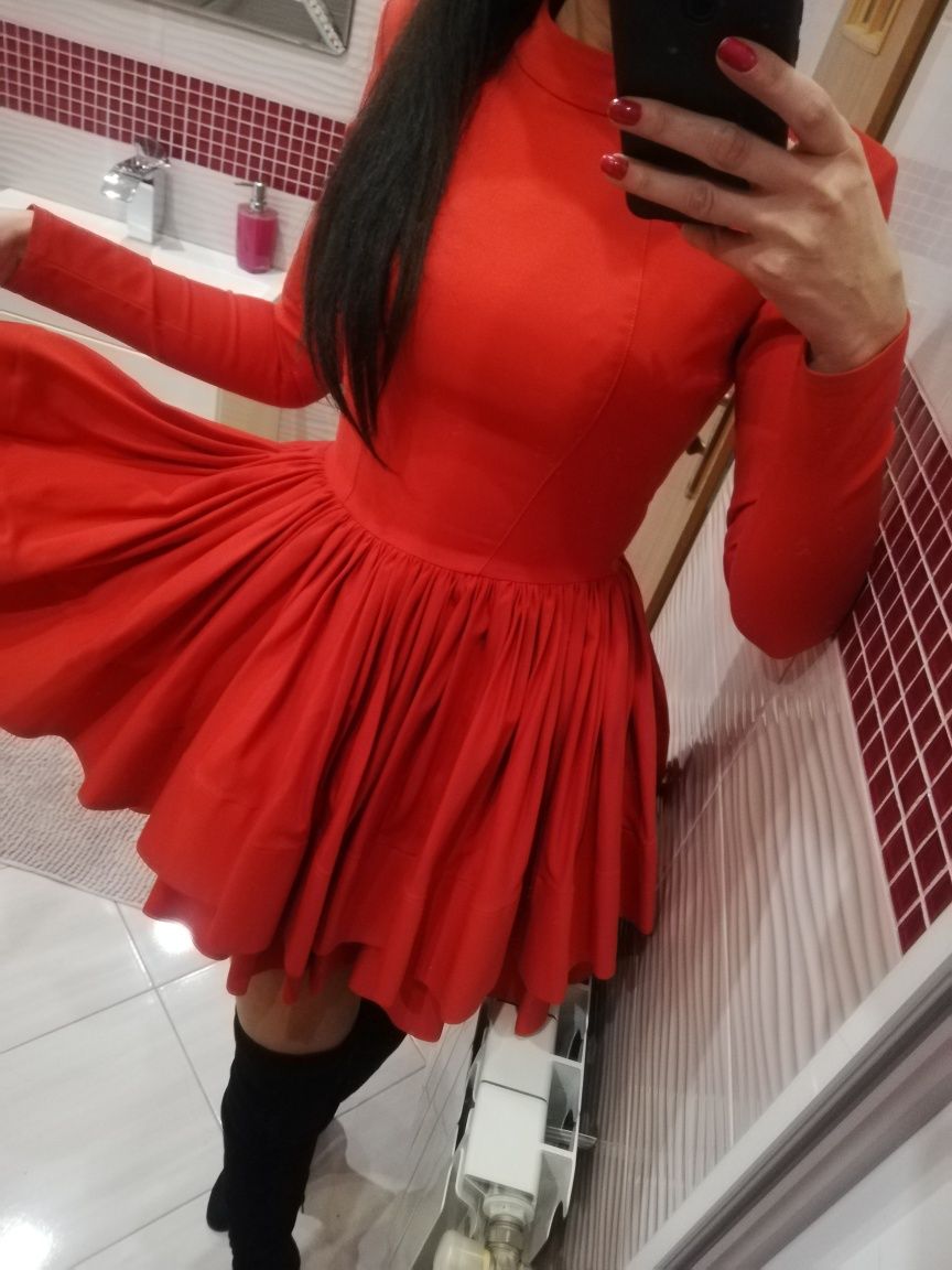 Czerwona świąteczna sukienka święta Lou 34 xs xs/s 36 s wigilia