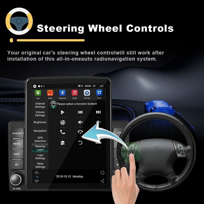 Rádio Android 2din estilo Tesla tela 9,7 polegadas GPS WiFi RDS SELADO