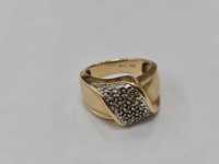 Wyjątkowy złoty pierścionek damski/ 585/ 5.70 gram/ R16/ 24 brylanty