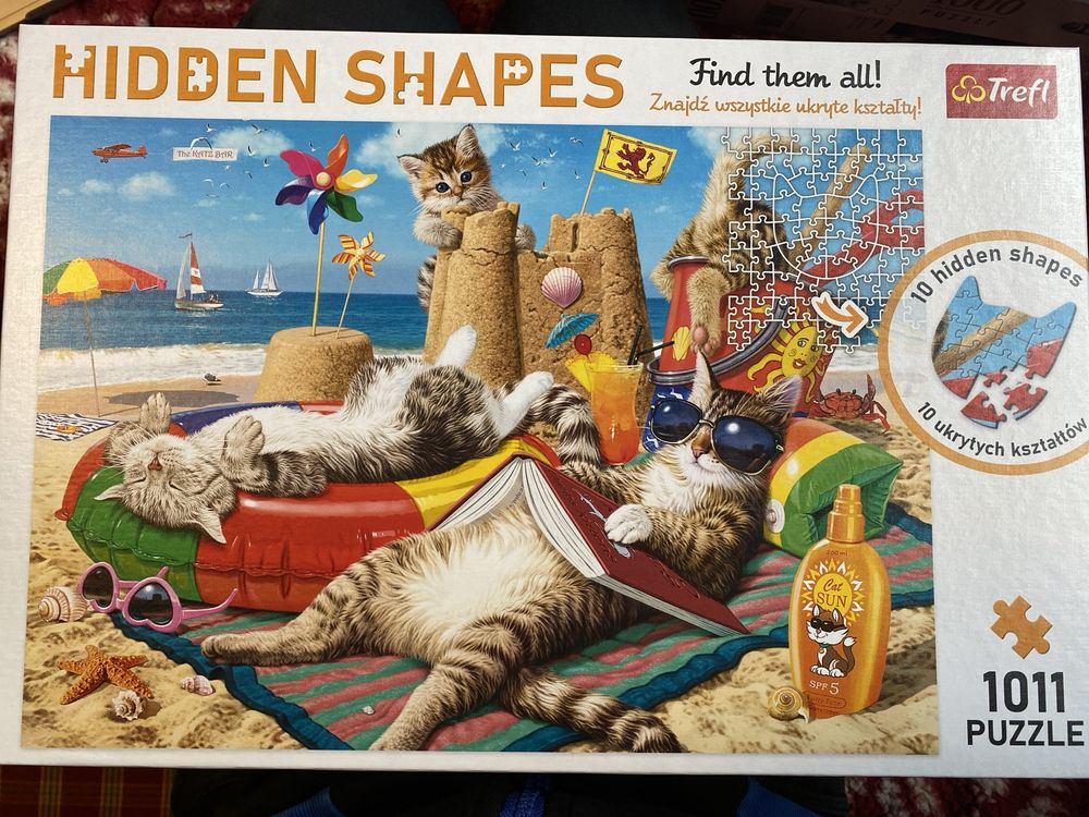 Puzzle trefl 1011 ukryte kształty koty