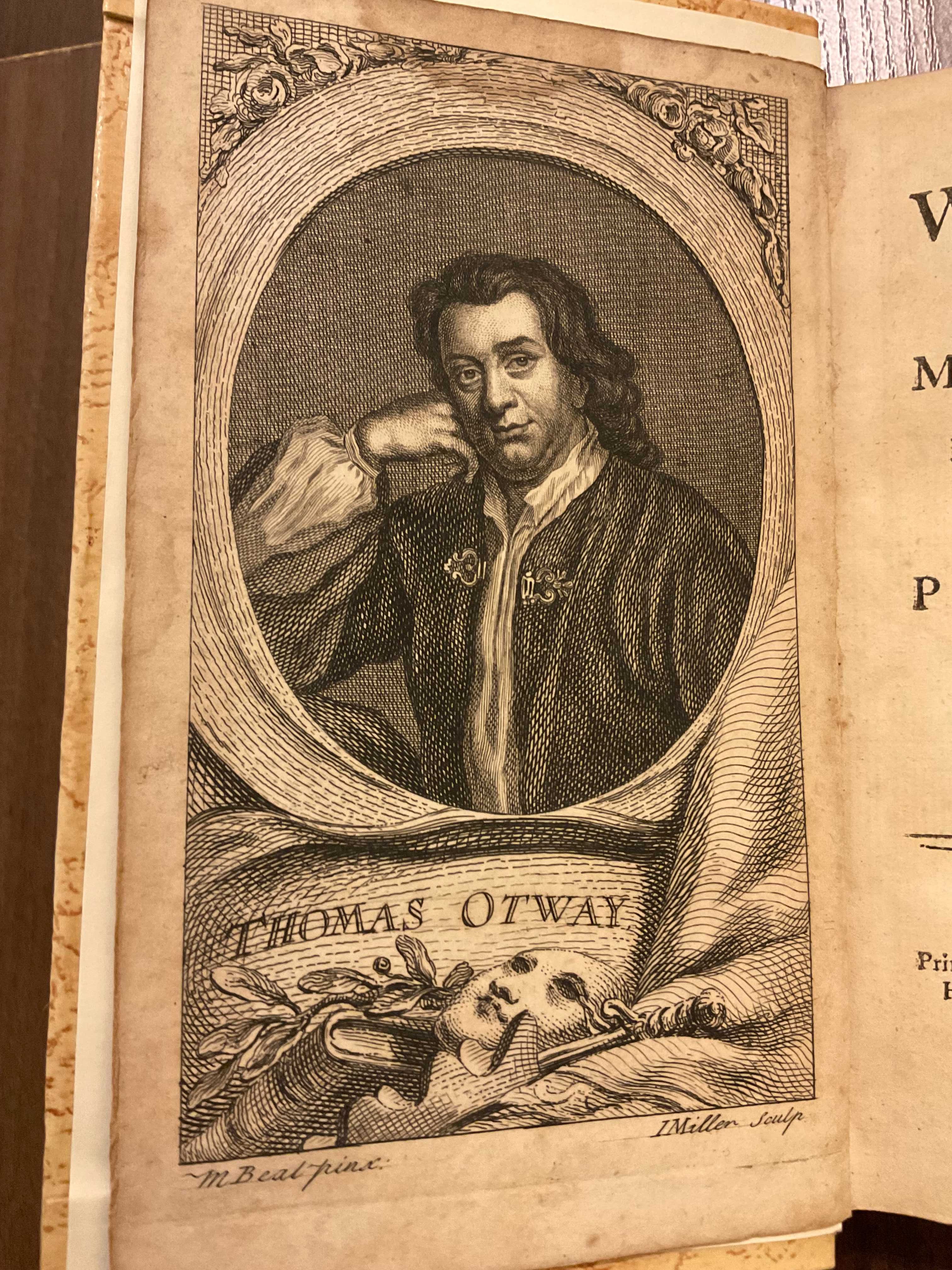 Лондон 1757 Твори Томас Отвей Thomas Otway Стародрук Гравюра