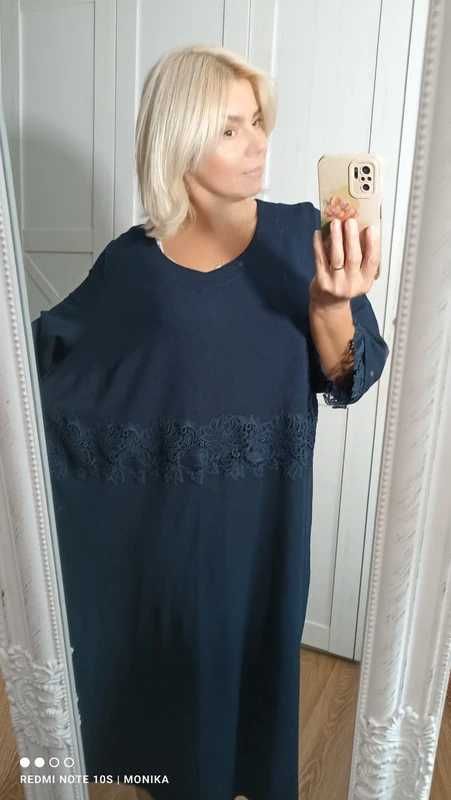 Granatowa sukienka ulla popken plus size