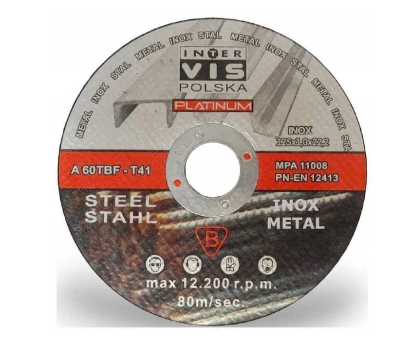 Tarcze do Metalu 100 szt INTER VIS POLSKA 125x1.0 Mega Mocne