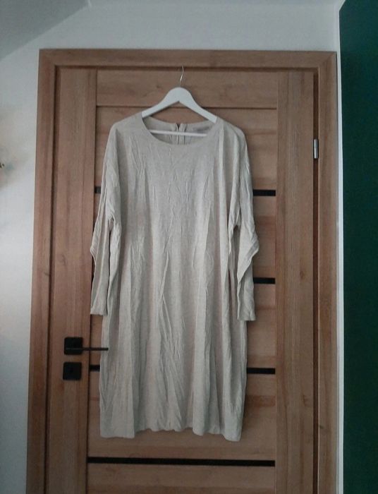 Beżowa długa sukienka H&M