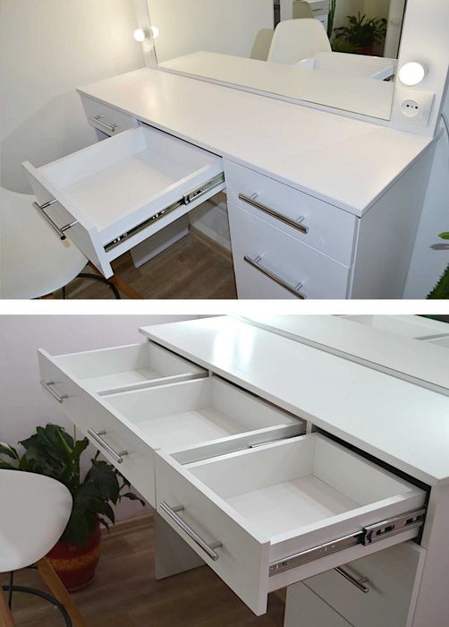 Професійний макіяжний туалетний столик з підсвіткою, під високий стул