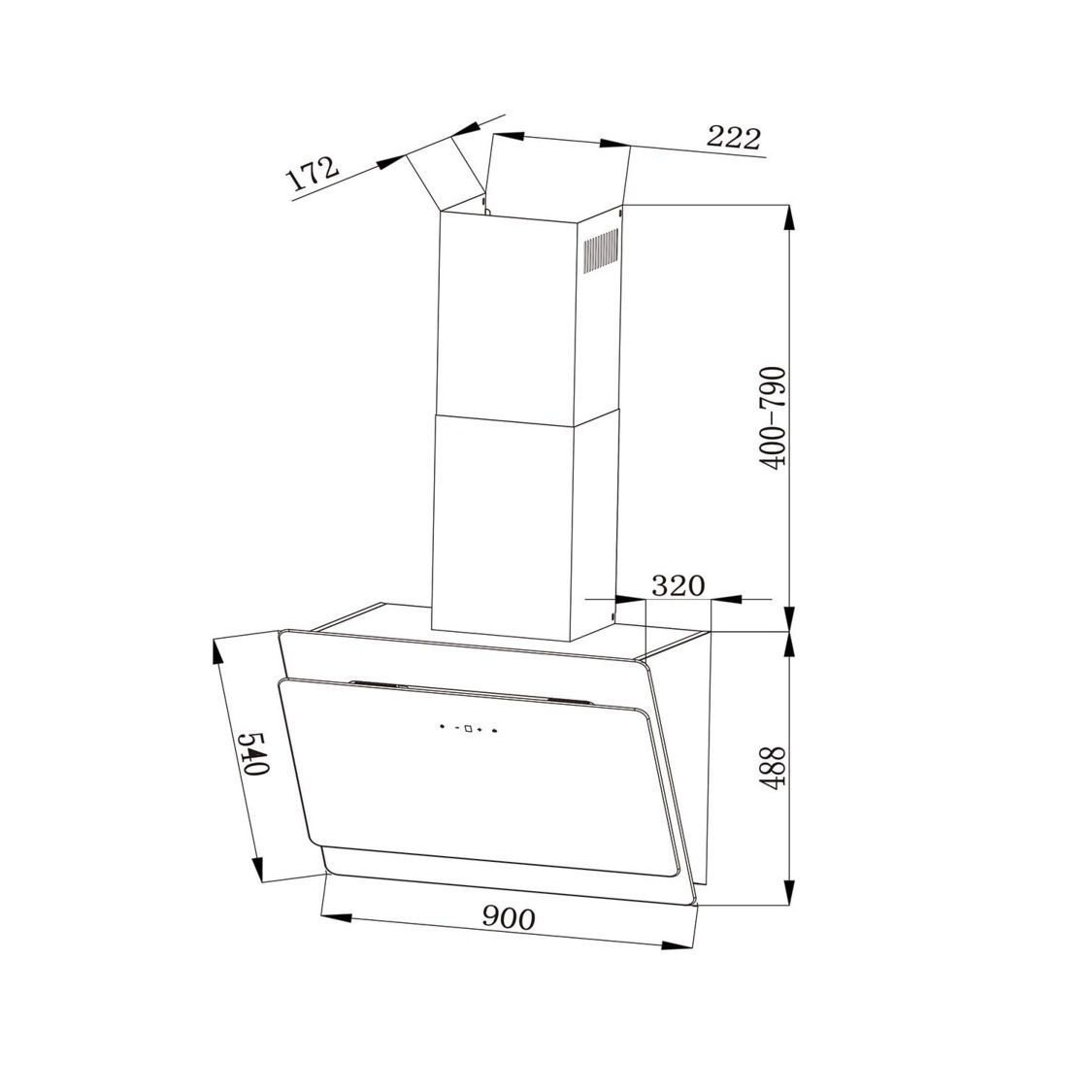 Aurica 90 Okap przyścienny kuchenny Klarstein 90cm