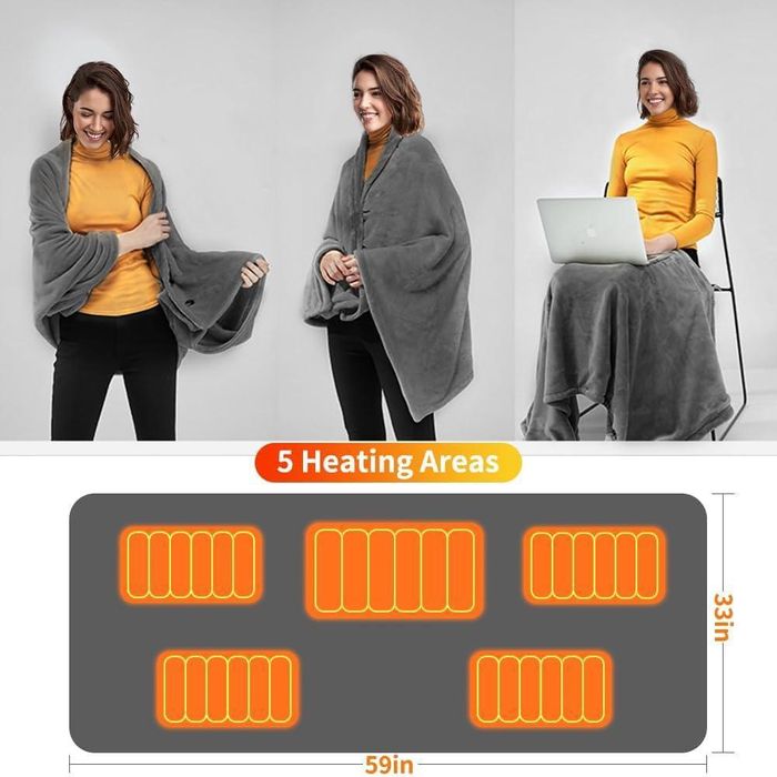 Плед с подогревом,3 режимами USB Электроодеяло