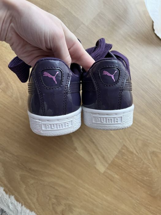 Кросівки Puma basket фіолетові кроси лакові кросівки кеди Puma