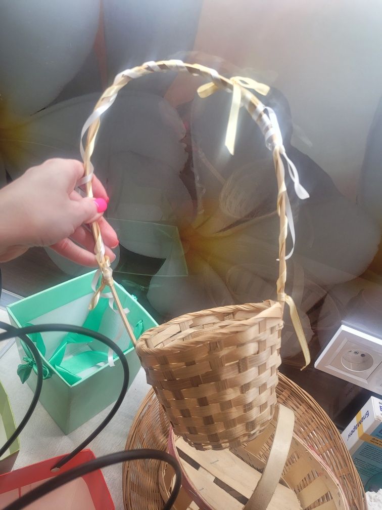 Корзинки плетені маленькі різні для рукоділля на Великдень дітям декор