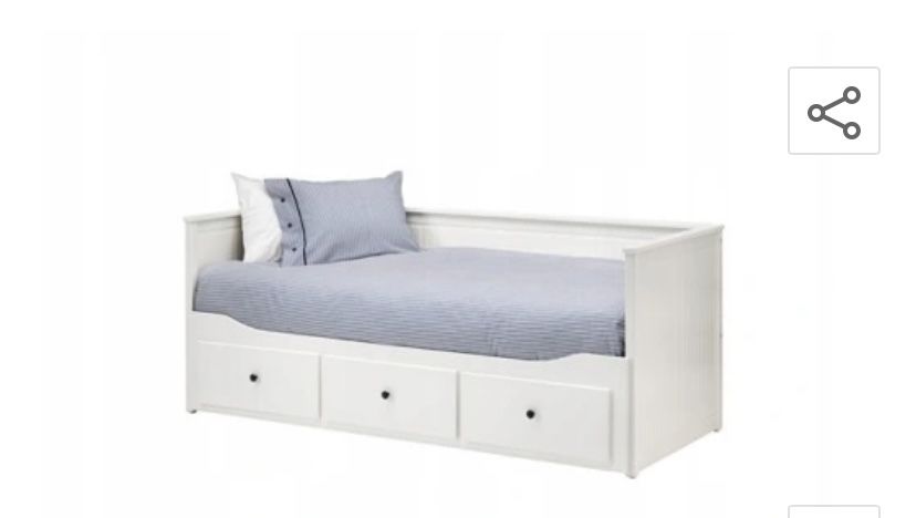 Lozko ikea Hemnes z 3 szufladami rozkladane biale