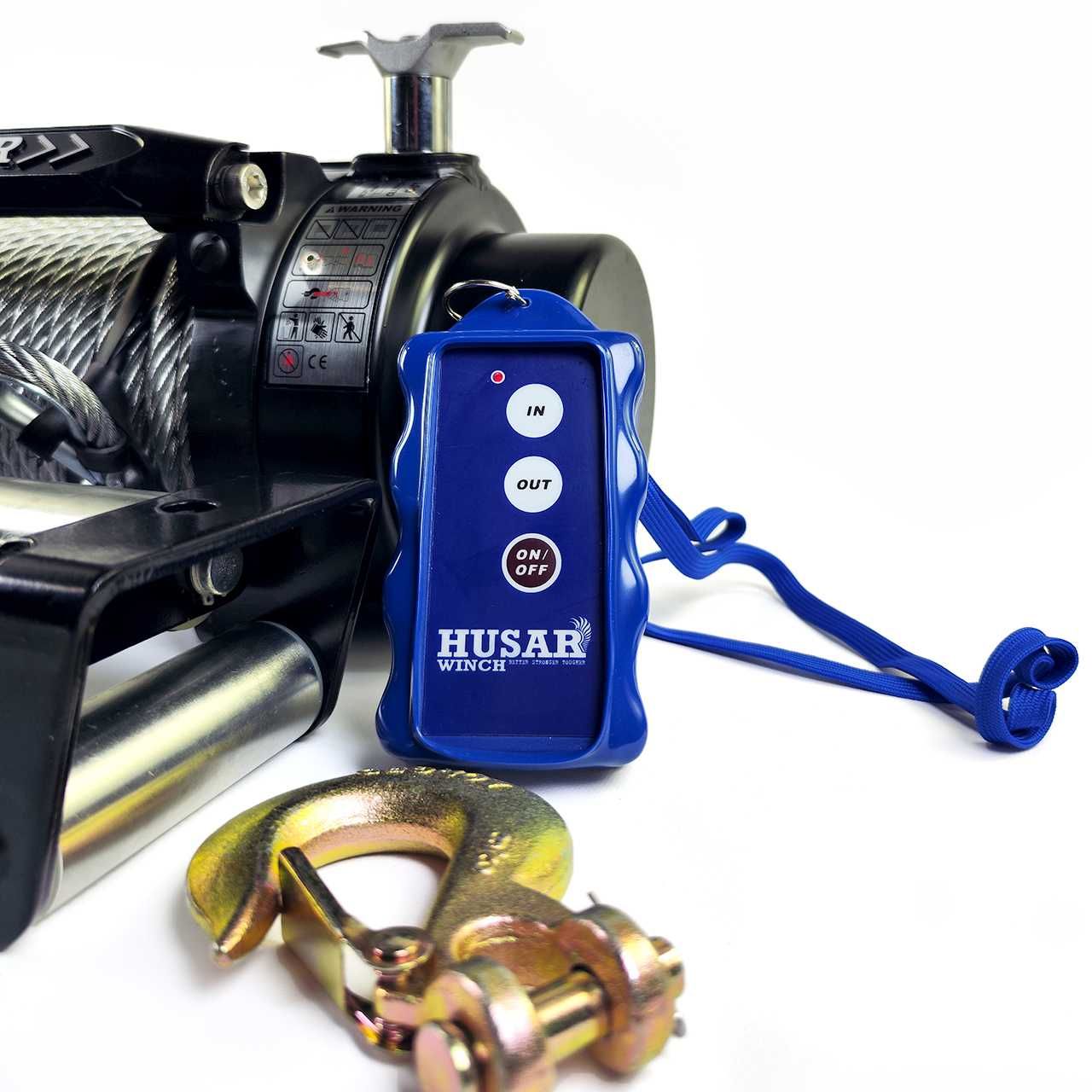 Електро лебідка на екакуатор, авто 6,3т 12В Husar Winch (Польща)