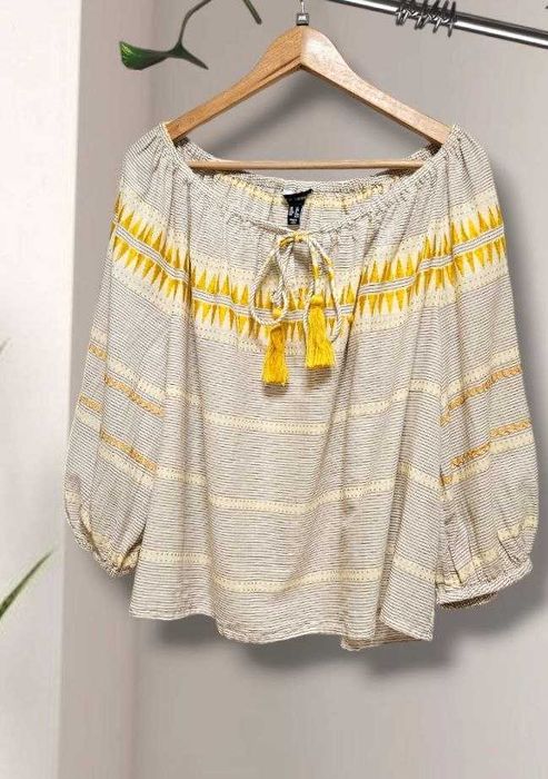 Блуза с вышивкой свободная в стиле оверсайз New Look