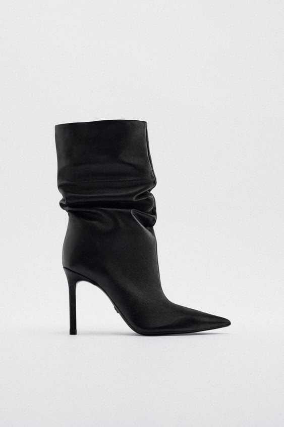 Botas em pele verdadeira da Zara