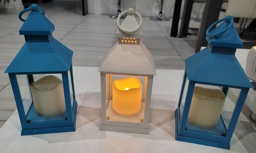 Zestaw lampionów ozdobnych latarenka latarnia świecznik led