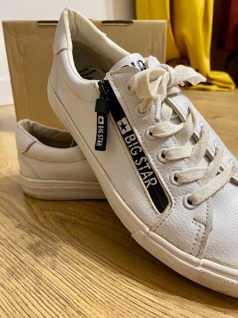 Buty damskie Big Star rozmiar 42 | białe, skóra ekologiczna, z logo