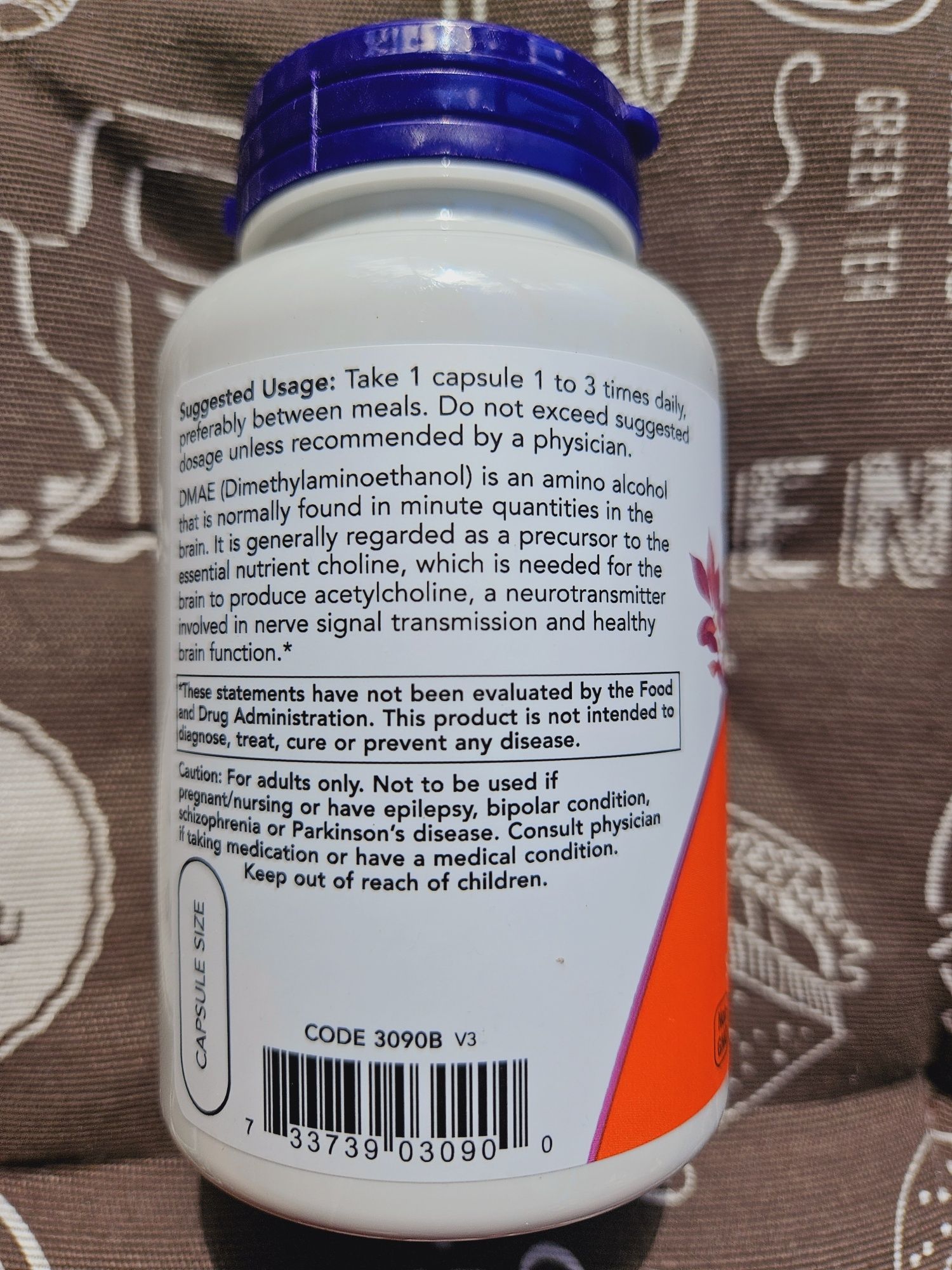 Now Foods DMAE ДМАЭ дмае Диметиламиноэтанол 250 мг 100 капсул