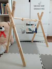 Baby Gym z REGULACJĄ WYSOKOŚCI stojak edukacyjny drewniany / wieszak