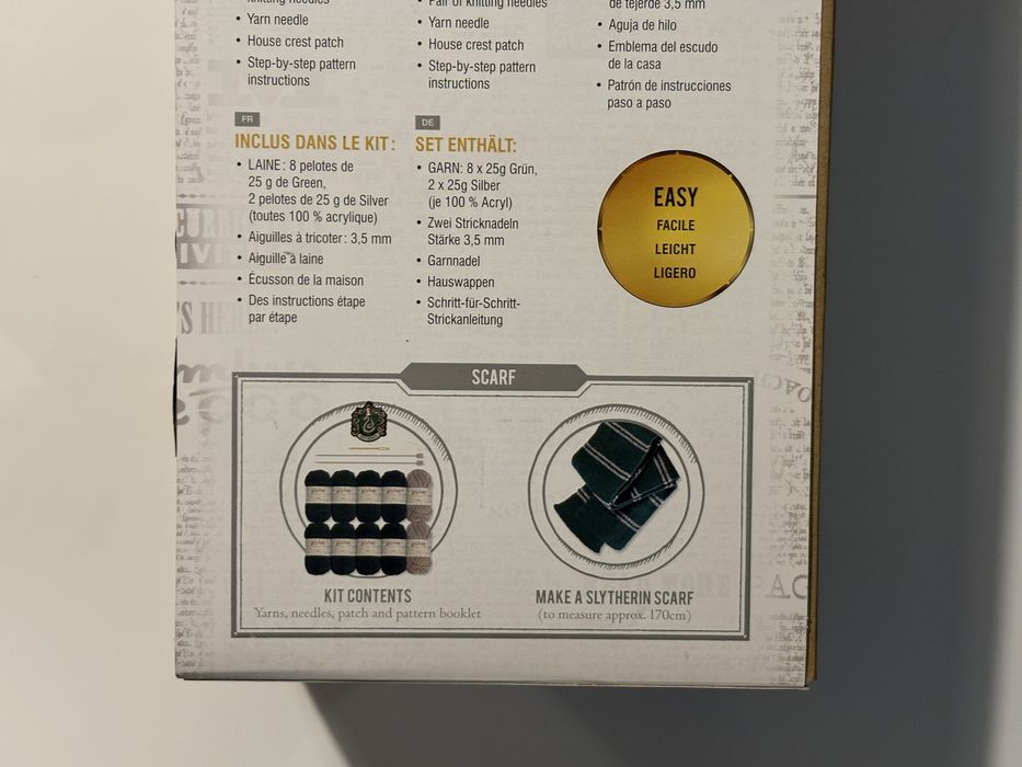 Kit cachecol de Malha Harry Potter Slytherin