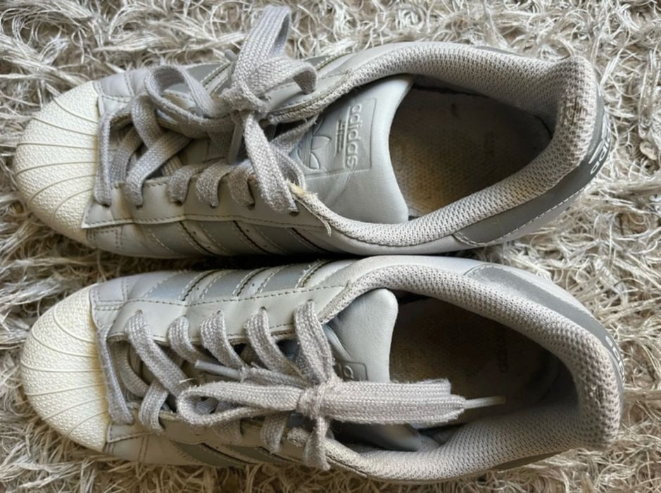 Szare sneakersy damskie Adidas Superstar  37 38