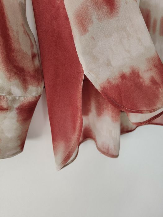 Koszula Massimo dutti 36 S tie dye bordowa wiskozowa beżowa