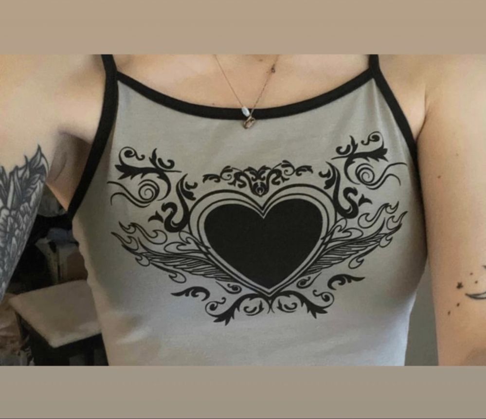 szary crop top emo grunge y2k vintage alternative