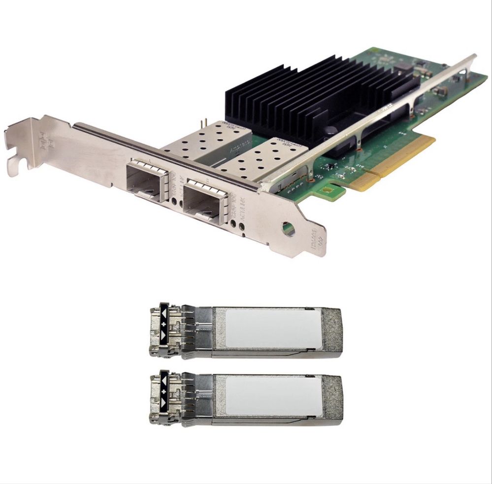 Lenovo Intel X710-DA2 10G SFP+ PCIe NIC + 2 GBICs