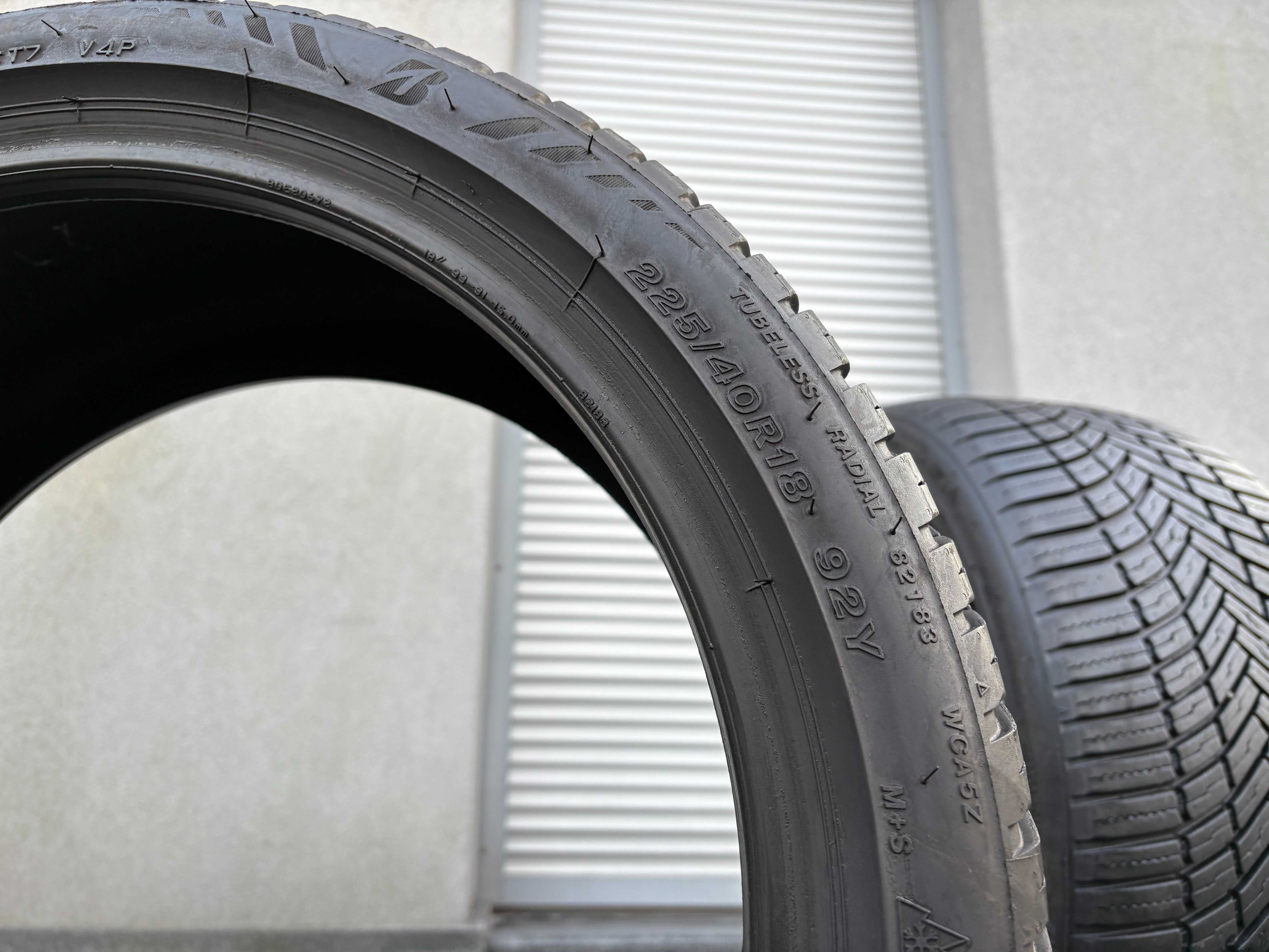 2szt całoroczne 225/40R18 Bridgestone 6-5,3mm 2022r bdb stan! 4S1412