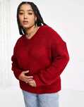 Asos Design 44 Xxl Curve Czerwony Sweter J21123