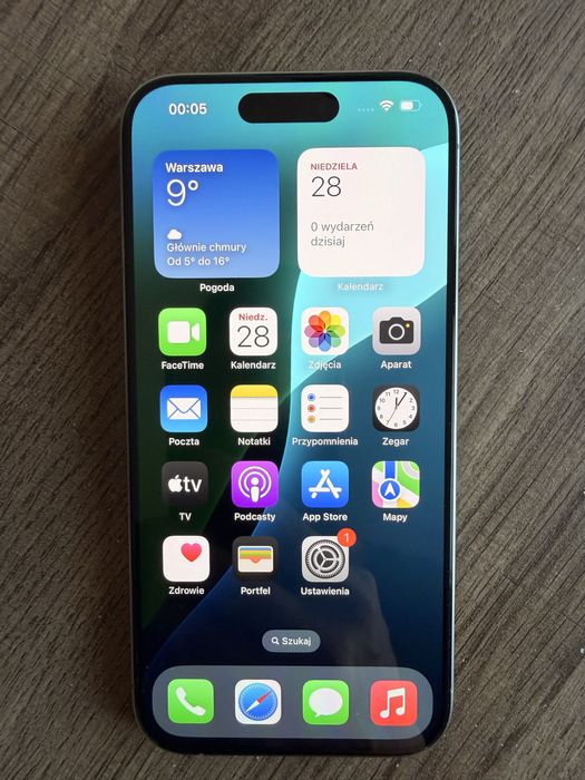 iPhone 15 Pro 128GB Natural Titanium jak nowy