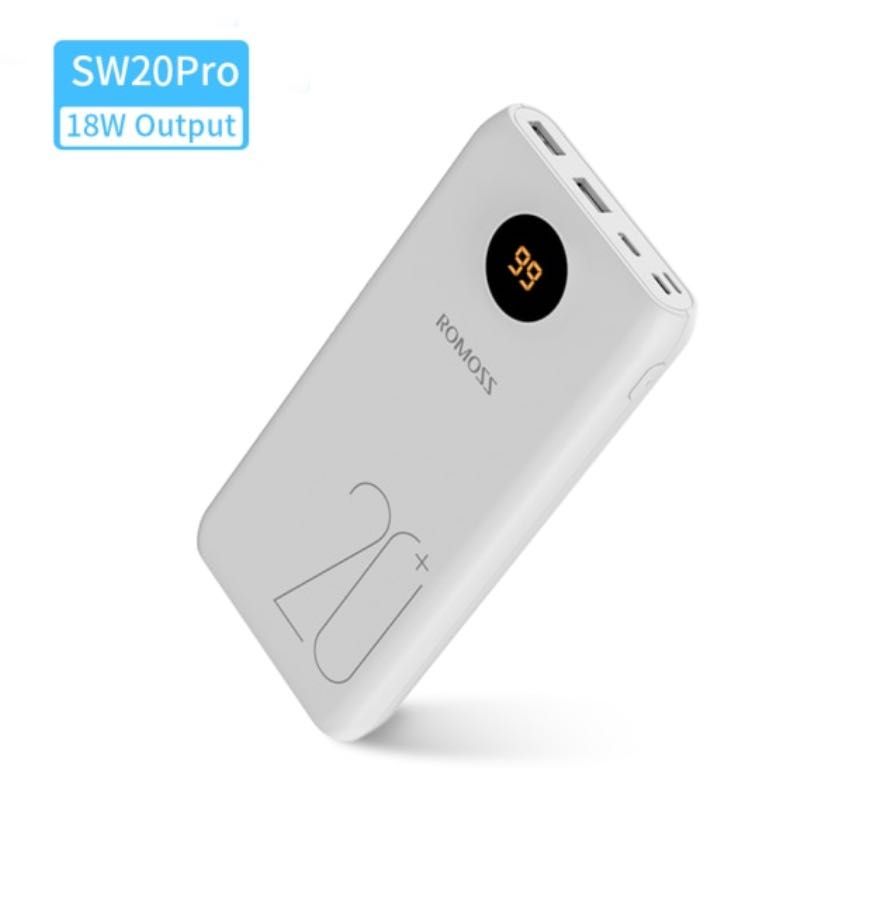 Powerbank romoss sw20 pro - 20000mah -pd 3.0 carregamento rápido