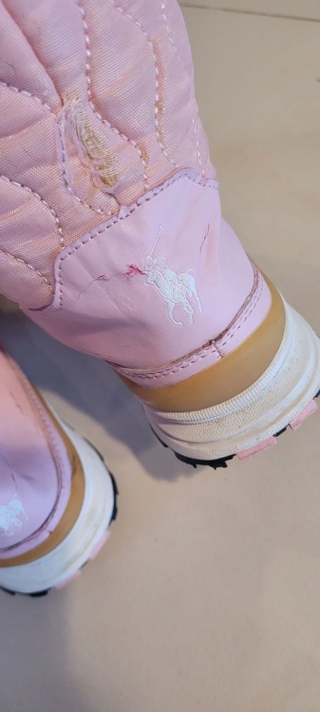 Buty kozaki zimowe różowe Polo